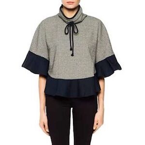 See By Chloé | Chevron Print Tweed Cape Top
